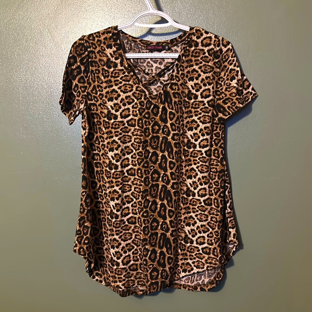 Crazy Train leopard print blouse
